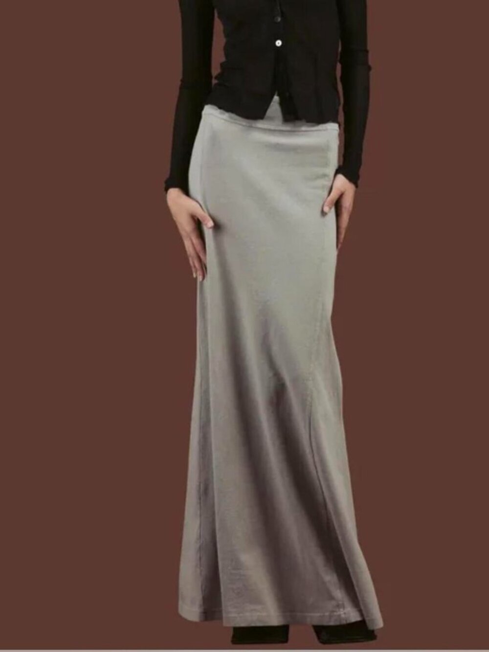 UNIF Women's Grey and Silver Skirt - M